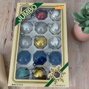 Vintage Pyramid Jumbo Multicolor Glass Christmas Ornaments